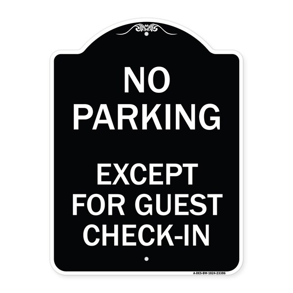 Parking Reserved for Guests Only Heavy-Gauge Aluminum Architectural Sign, 24" x 18", BW-1824-23386